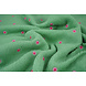 Oeko-Tex® Teddy Tessuto Ricamato Fiori Camilla Verde Oeko-Tex® Teddy Tessuto Ricamato Fiori Camilla Verde