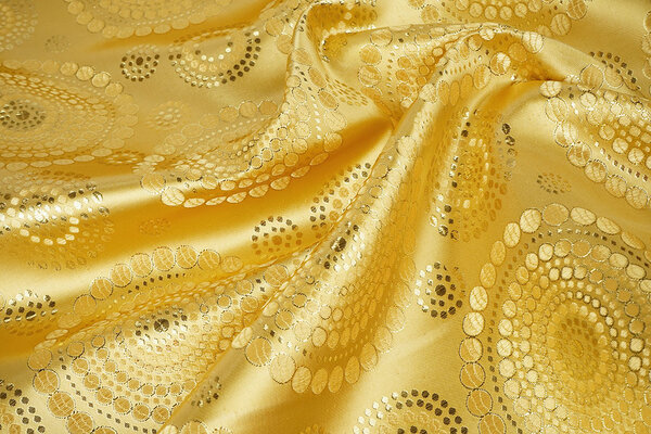 Brocado Puntos Mandala Dorado Brocado Puntos Mandala Dorado