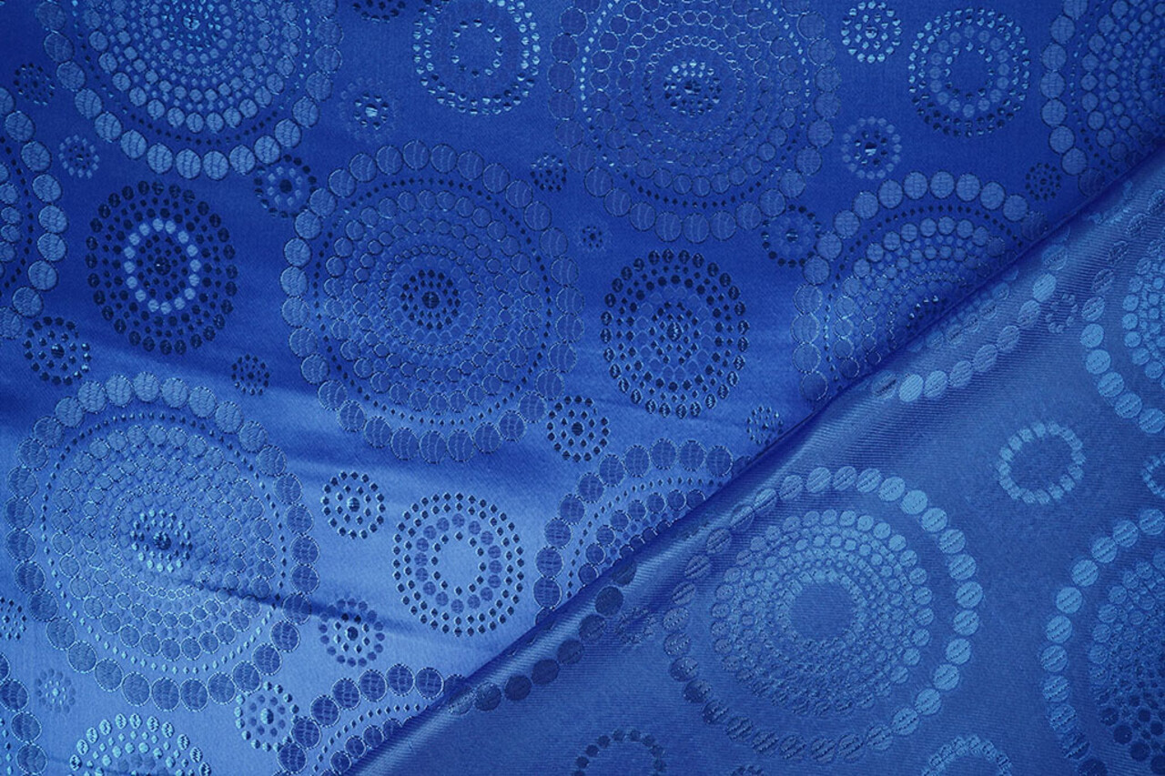 Brocart Pois Mandala Bleu Cobalt Brocart Pois Mandala Bleu Cobalt