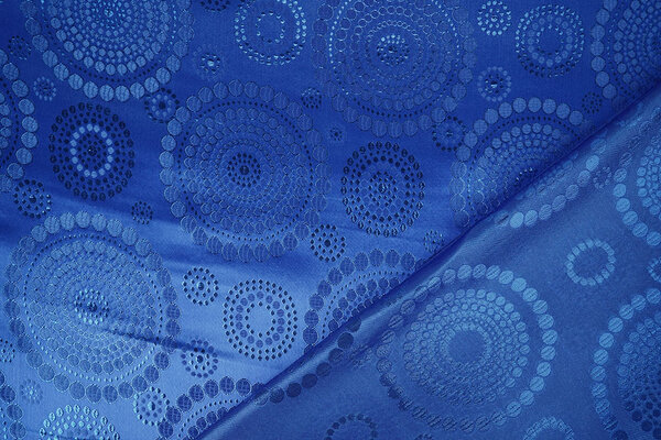 Brocado Puntos Mandala Azul Cobalto Brocado Puntos Mandala Azul Cobalto