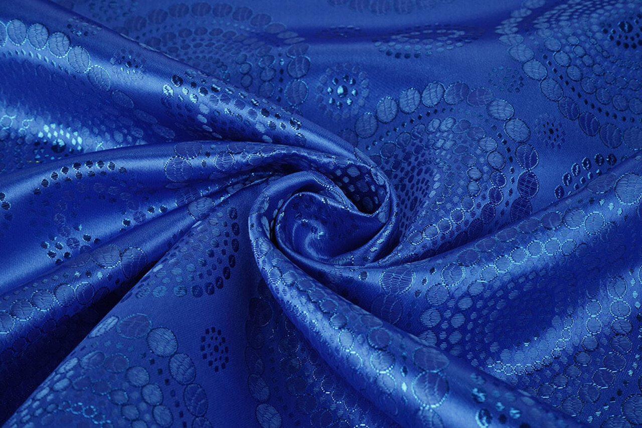 Brocart Pois Mandala Bleu Cobalt Brocart Pois Mandala Bleu Cobalt