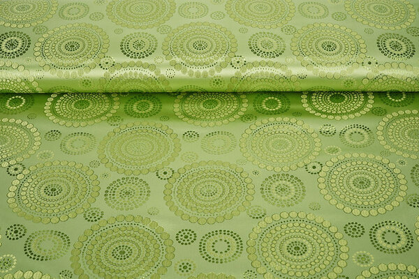 Brocart Pois Mandala Citron Vert Vert Brocart Pois Mandala Citron Vert Vert