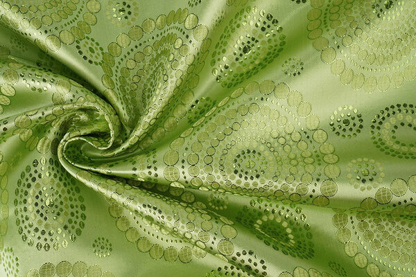 Brocado Puntos Mandala Lima Verde