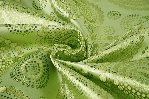 Brocado Puntos Mandala Lima Verde