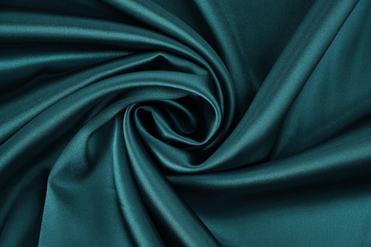 Satén Elástico Verde Mar Oscuro
