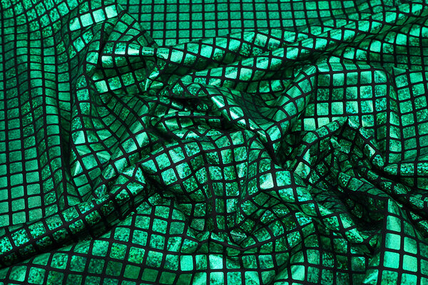 Lamé Carreaux Vert Gazon