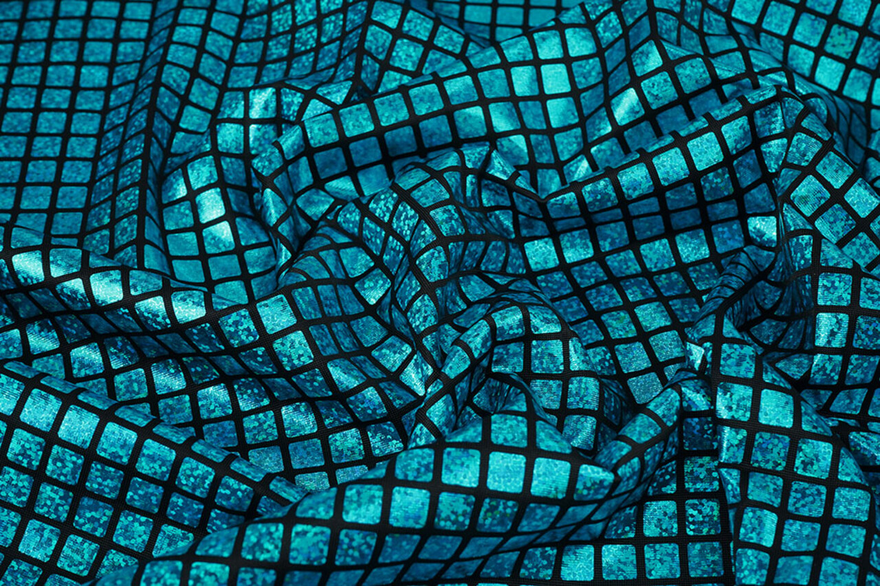 Lamé Carreaux Aqua Lamé Carreaux Aqua