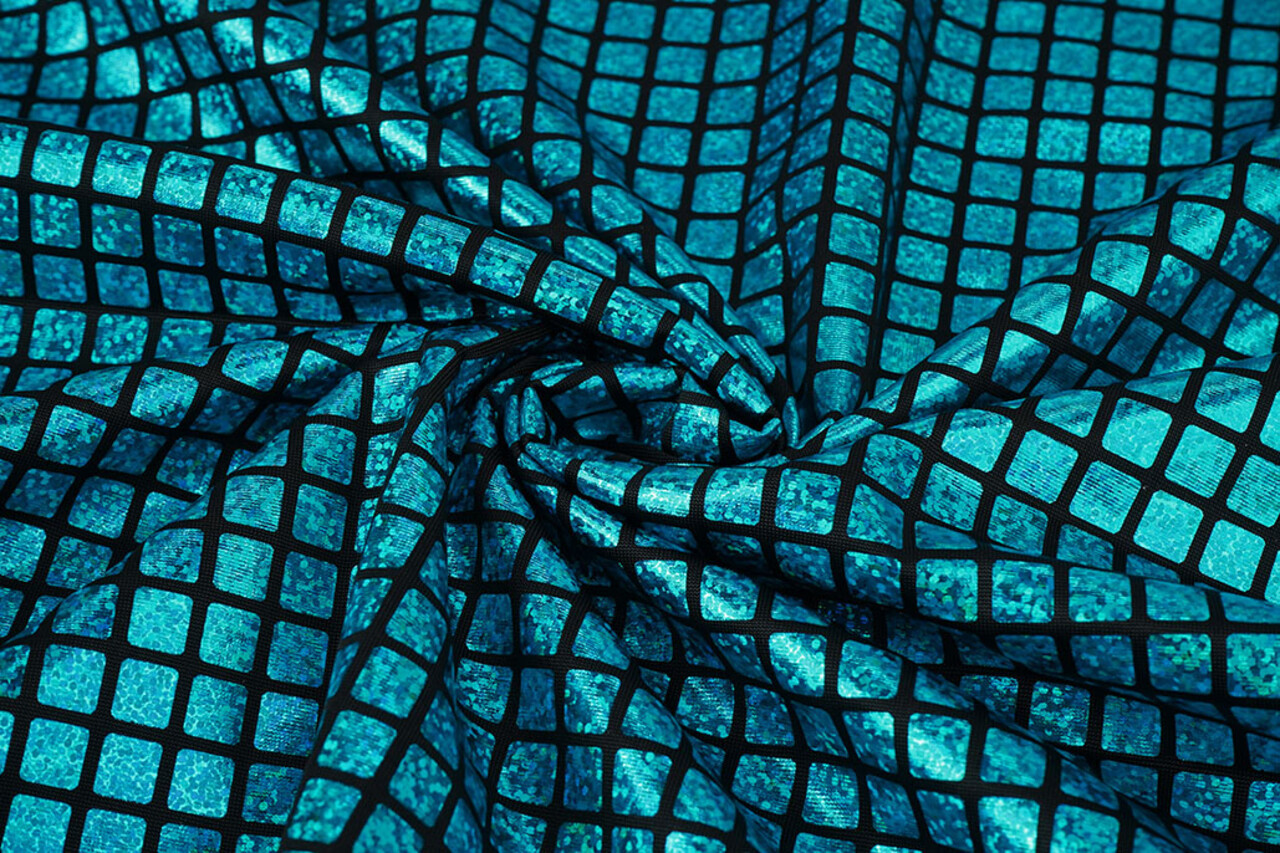 Lamé Carreaux Aqua Lamé Carreaux Aqua
