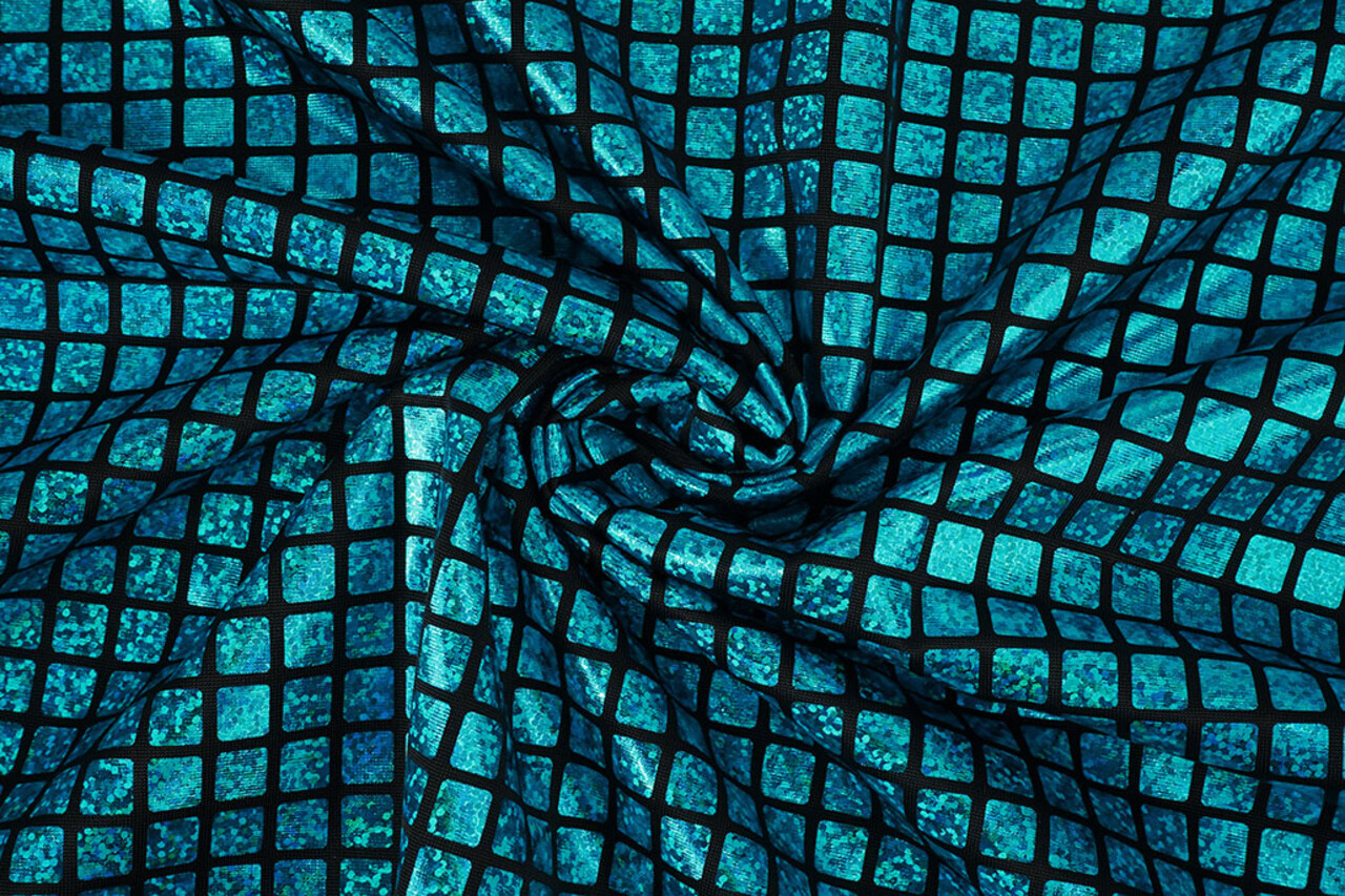 Lamé Cuadritos Aqua Lamé Cuadritos Aqua