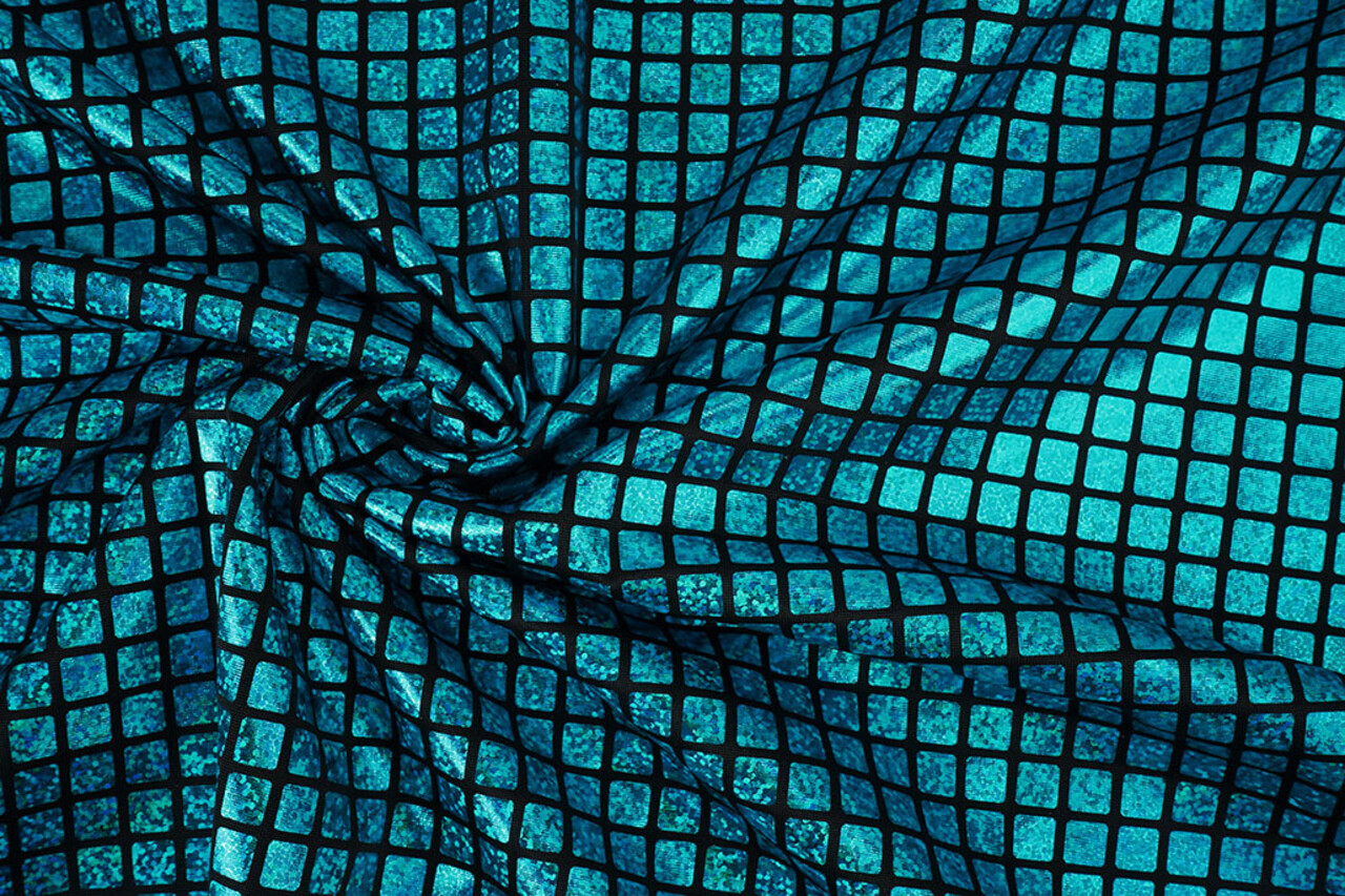 Lamé Carreaux Aqua Lamé Carreaux Aqua
