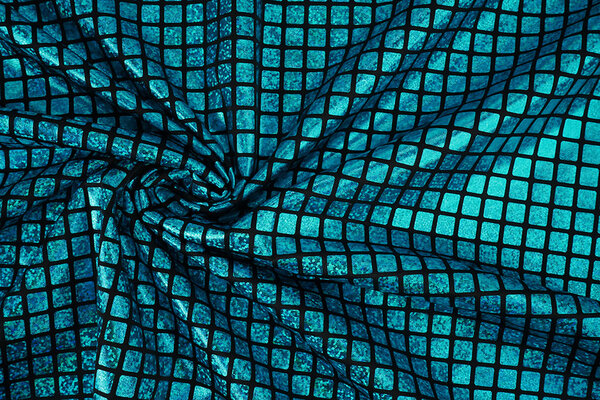 Lamé Cuadritos Aqua Lamé Cuadritos Aqua