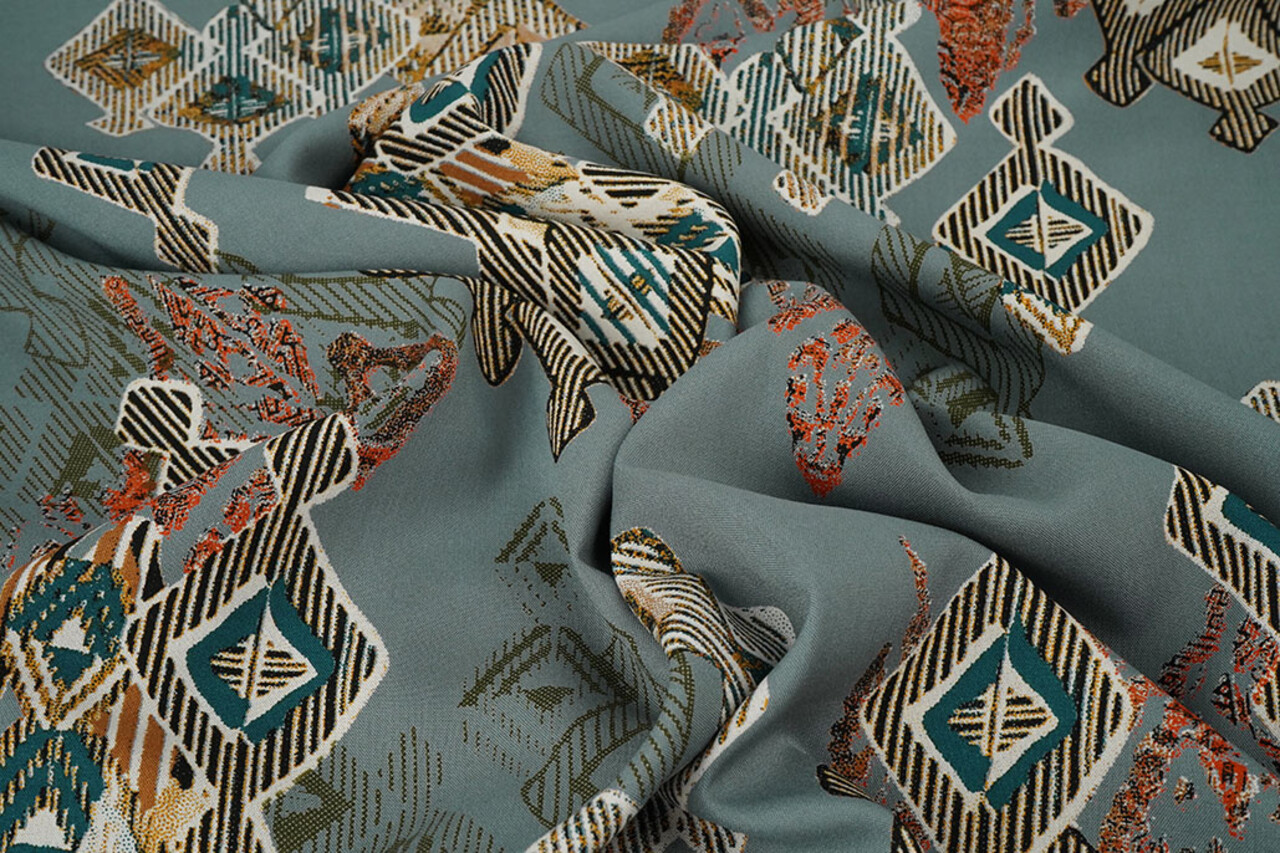 100% Viscose Leonora Grey-Blue 100% Viscose Leonora Grey-Blue