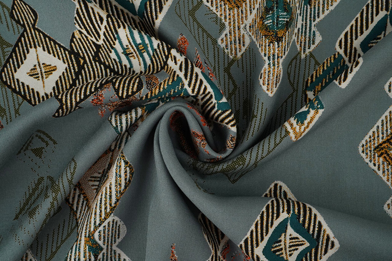 100% Viscose Leonora Grey-Blue 100% Viscose Leonora Grey-Blue