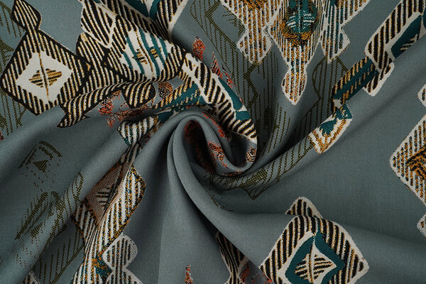 100% Viscose Leonora Grey-Blue 100% Viscose Leonora Grey-Blue