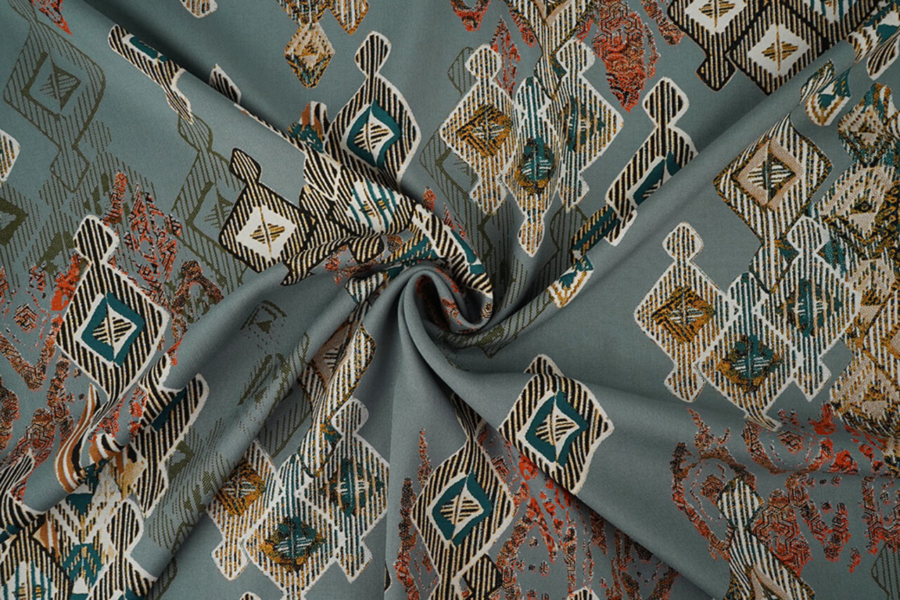 100% Viscose Leonora Grey-Blue 100% Viscose Leonora Grey-Blue