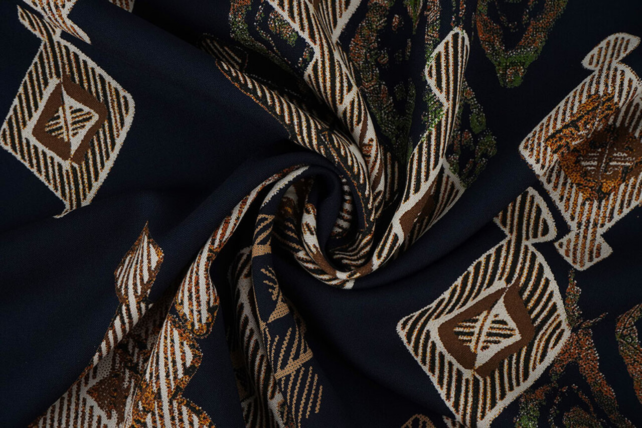 100% Viscose Leonora Donker Marine Blauw 100% Viscose Leonora Donker Marine Blauw