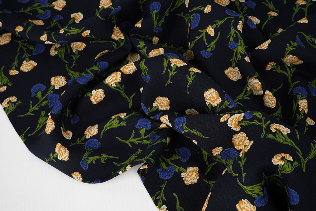 100% Viscose Dorothea Dark Navy Blue 100% Viscose Dorothea Dark Navy Blue