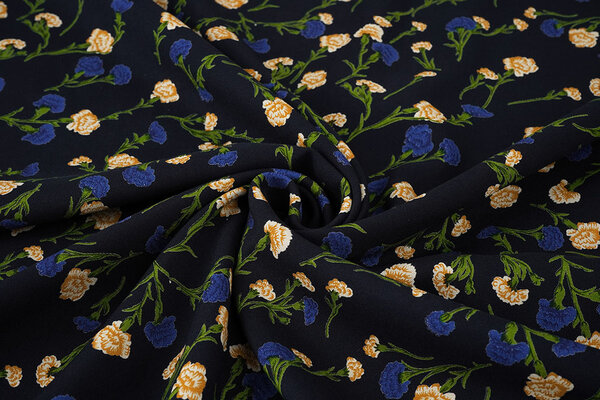 100% Viscose Dorothea Dark Navy Blue 100% Viscose Dorothea Dark Navy Blue