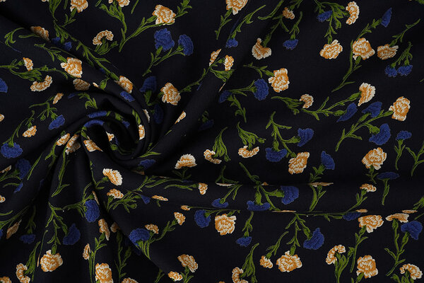 100% Viscose Dorothea Dark Navy Blue 100% Viscose Dorothea Dark Navy Blue