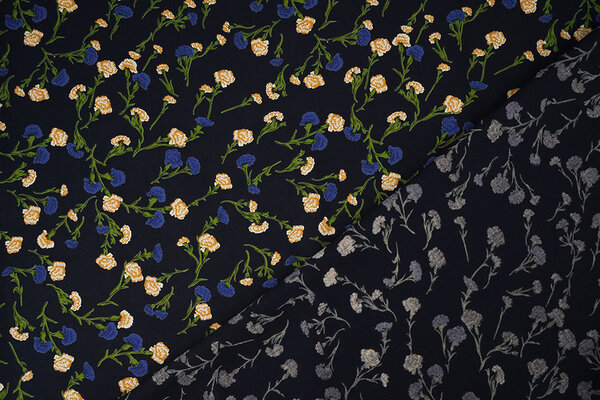 100% Viscose Dorothea Dark Navy Blue 100% Viscose Dorothea Dark Navy Blue