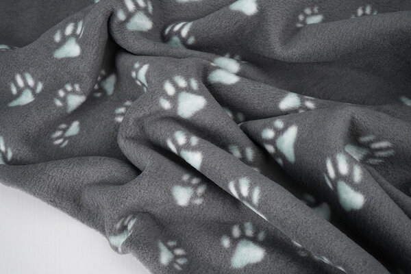 Oeko-Tex® Stampata Polare Impronte di Zampa Grigio Oeko-Tex® Stampata Polare Impronte di Zampa Grigio