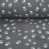 Oeko-Tex®  Polaire Imprimée Empreintes de Pattes Gris