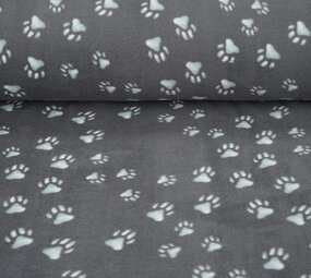 Oeko-Tex® Bedrukte Polar Hondenpootjes Grijs Oeko-Tex® Bedrukte Polar Hondenpootjes Grijs