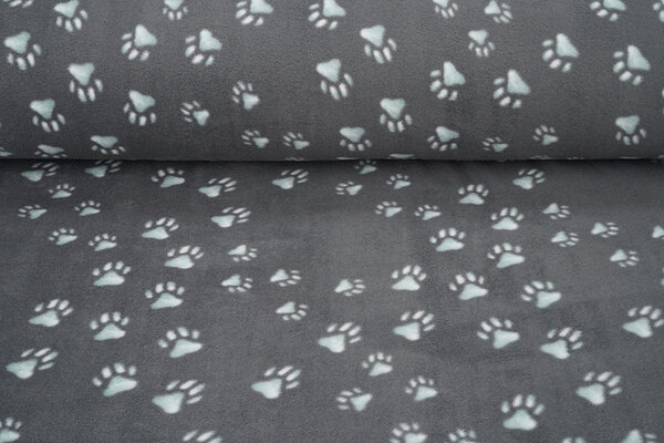 Oeko-Tex® Estampada Polar Huellas de Perro Gris Oeko-Tex® Estampada Polar Huellas de Perro Gris