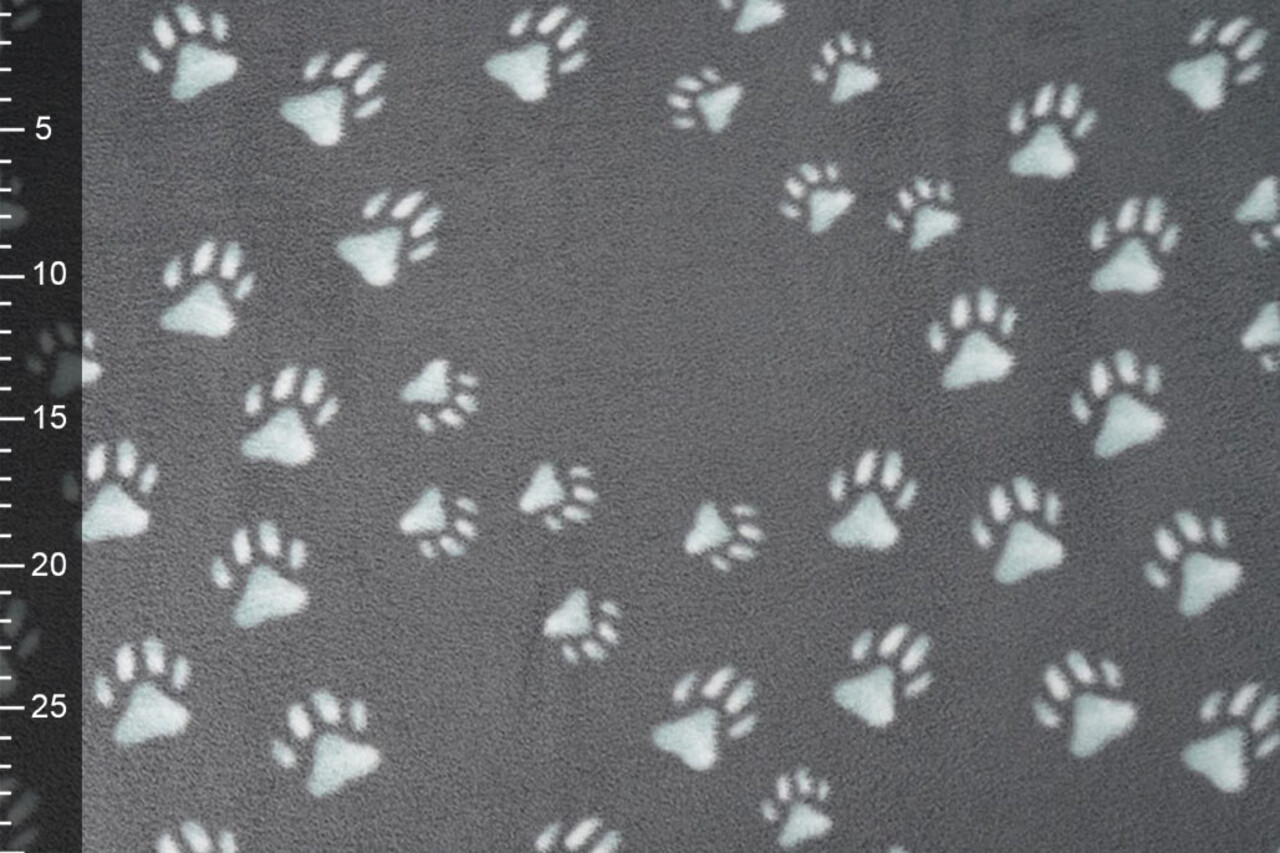 Oeko-Tex® Stampata Polare Impronte di Zampa Grigio Oeko-Tex® Stampata Polare Impronte di Zampa Grigio