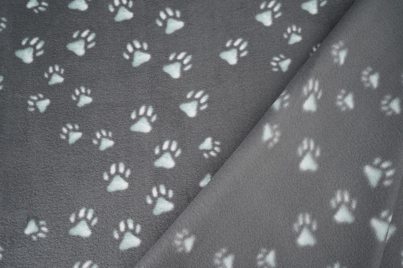 Oeko-Tex® Stampata Polare Impronte di Zampa Grigio Oeko-Tex® Stampata Polare Impronte di Zampa Grigio