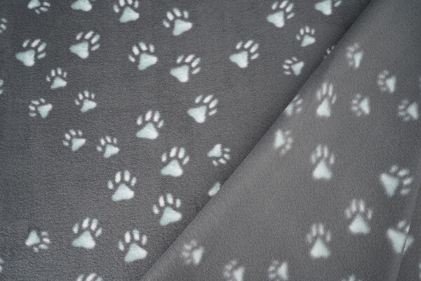 Oeko-Tex® Polaire Imprimée Empreintes de Pattes Gris Oeko-Tex® Polaire Imprimée Empreintes de Pattes Gris