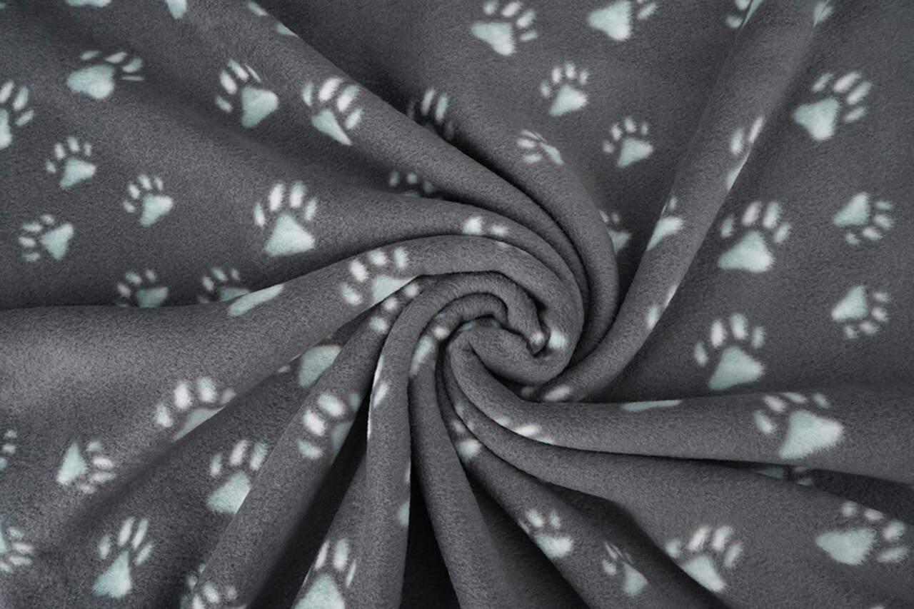 Oeko-Tex® Stampata Polare Impronte di Zampa Grigio Oeko-Tex® Stampata Polare Impronte di Zampa Grigio