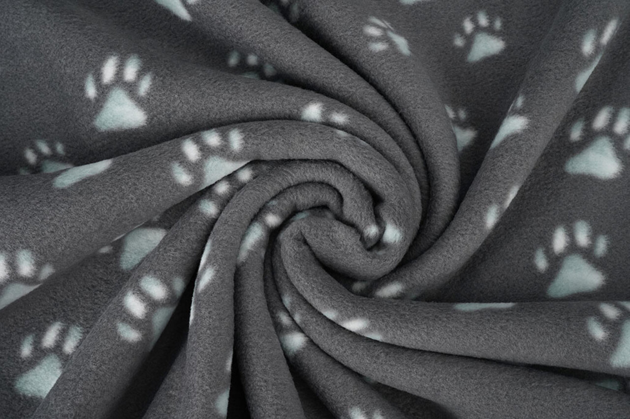 Oeko-Tex® Bedrukte Polar Hondenpootjes Grijs Oeko-Tex® Bedrukte Polar Hondenpootjes Grijs