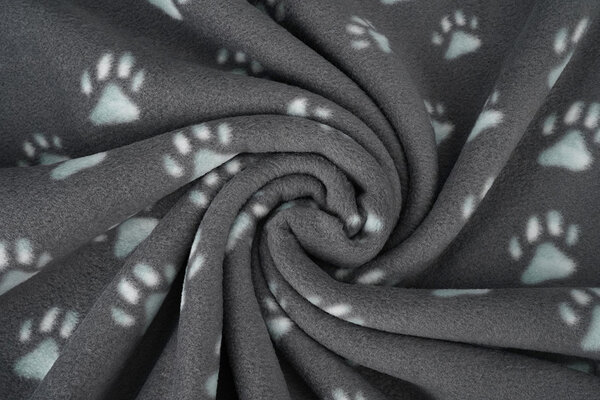 Oeko-Tex® Bedrukte Polar Hondenpootjes Grijs Oeko-Tex® Bedrukte Polar Hondenpootjes Grijs