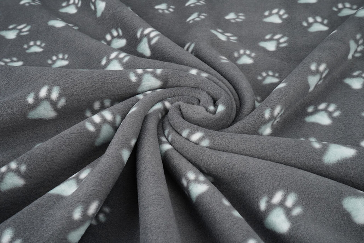 Oeko-Tex® Stampata Polare Impronte di Zampa Grigio Oeko-Tex® Stampata Polare Impronte di Zampa Grigio
