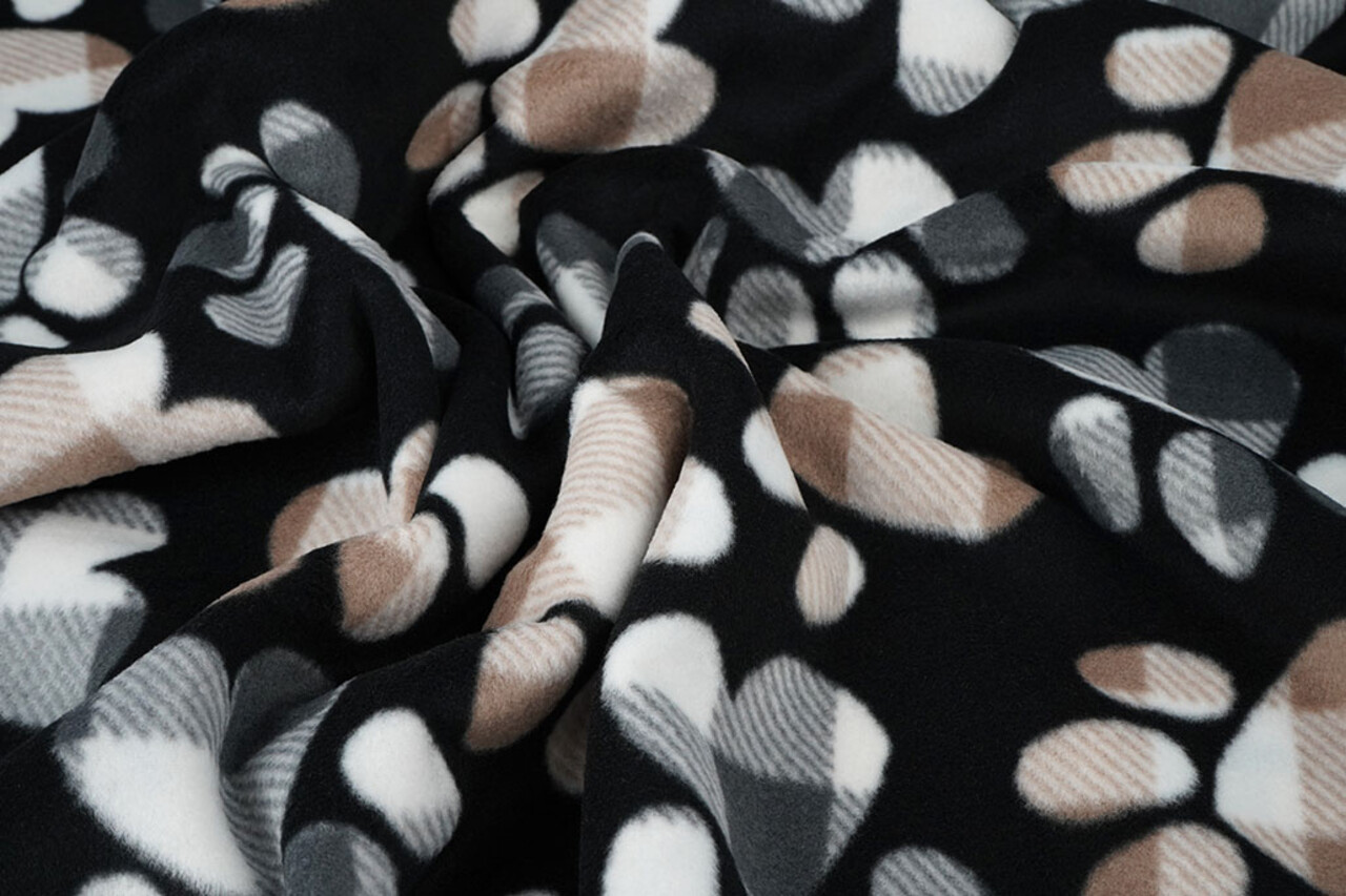 Oeko-Tex® Polaire Imprimée Hondenpoot Noir Oeko-Tex® Polaire Imprimée Hondenpoot Noir