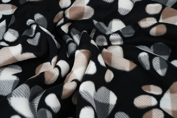Oeko-Tex® Stampata Polare Hondenpoot Nero Oeko-Tex® Stampata Polare Hondenpoot Nero