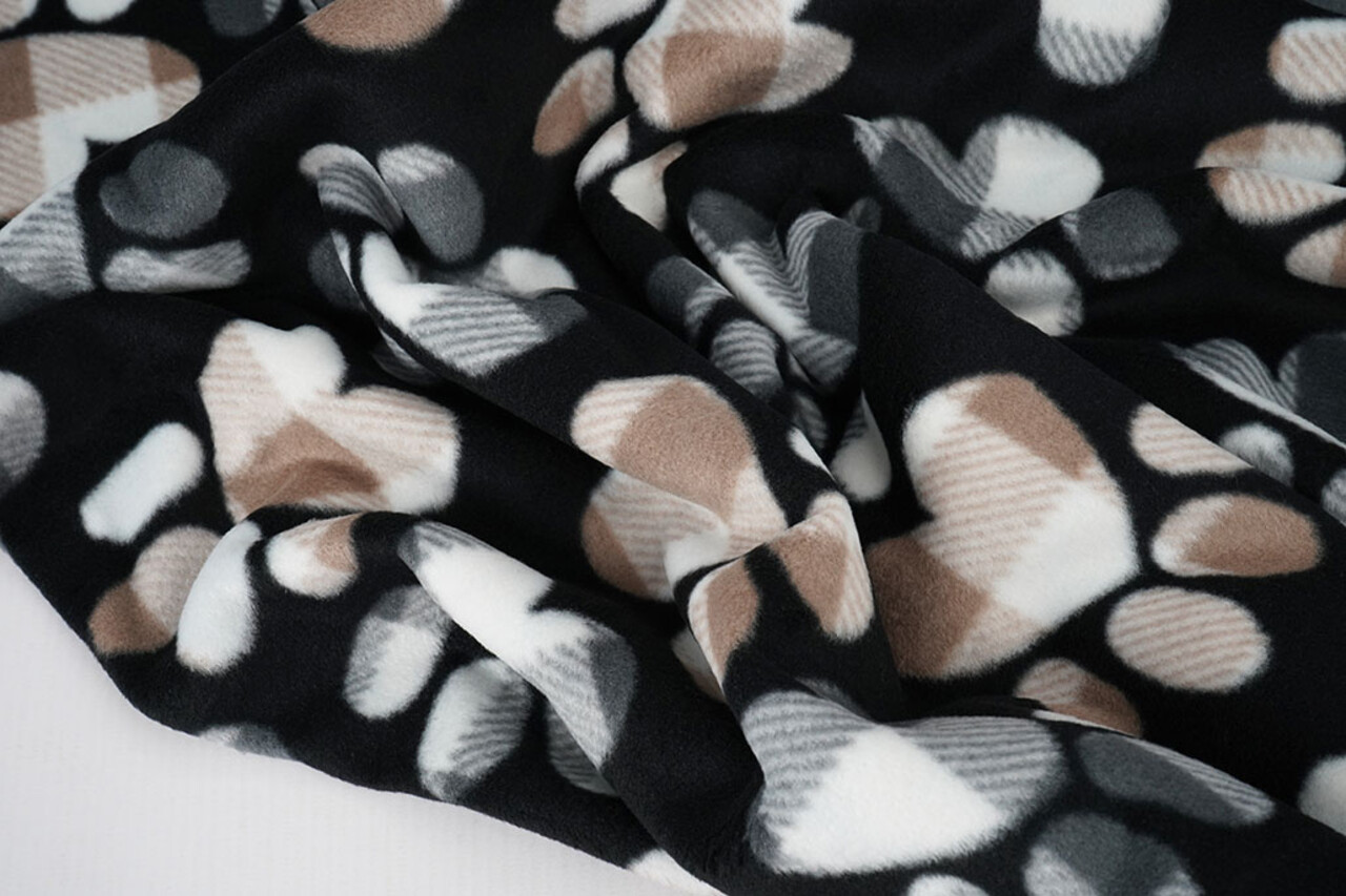 Oeko-Tex® Stampata Polare Hondenpoot Nero Oeko-Tex® Stampata Polare Hondenpoot Nero