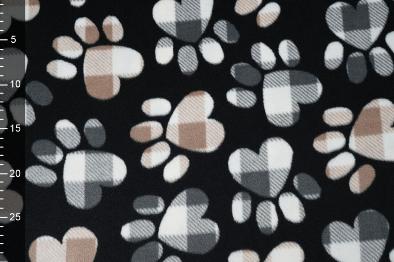 Oeko-Tex® Polaire Imprimée Hondenpoot Noir Oeko-Tex® Polaire Imprimée Hondenpoot Noir