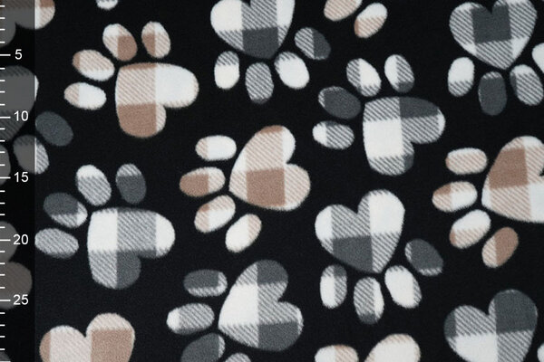 Oeko-Tex® Stampata Polare Hondenpoot Nero Oeko-Tex® Stampata Polare Hondenpoot Nero