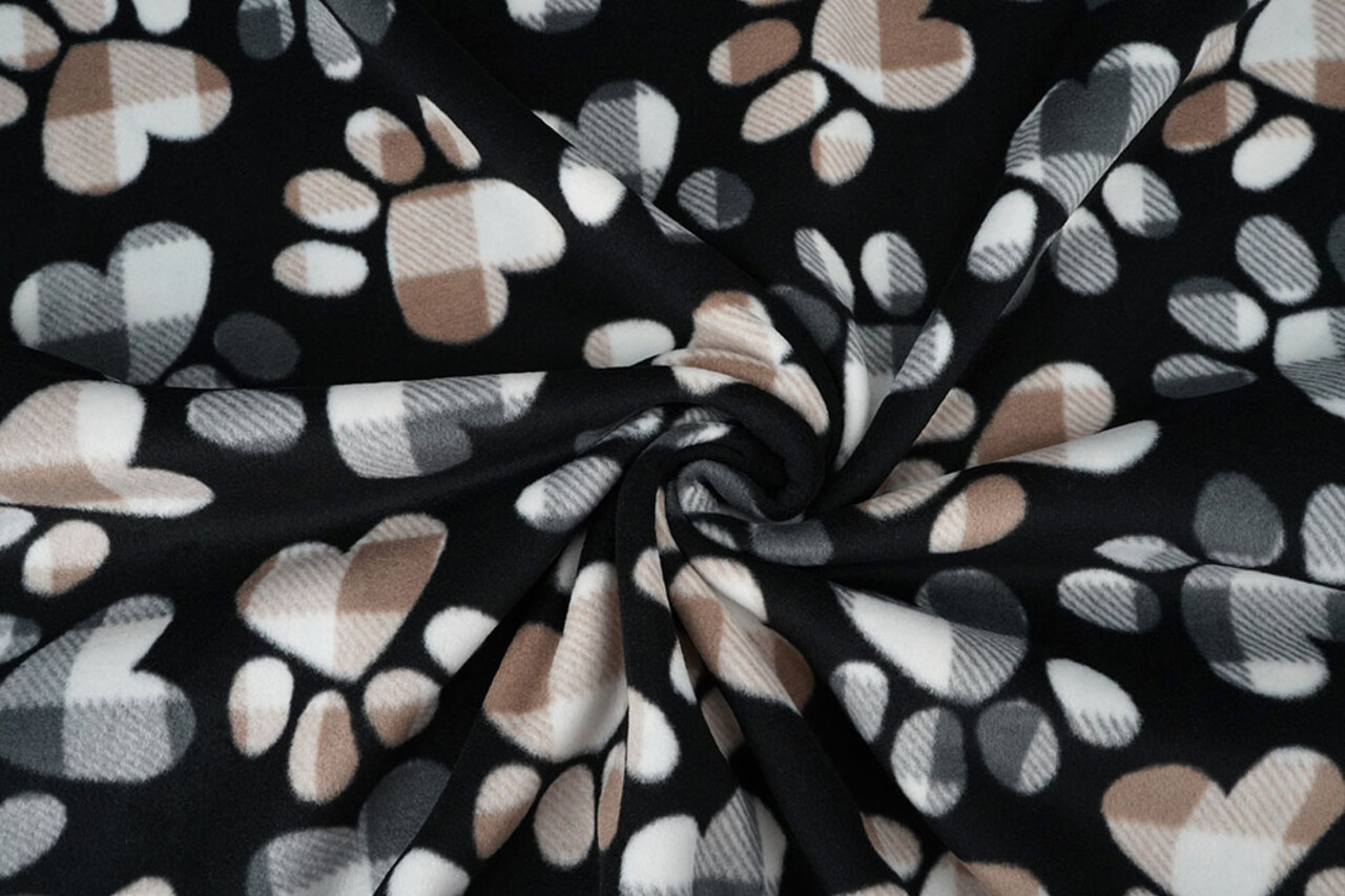 Oeko-Tex® Bedrukte Polar Hondenpoot Zwart Oeko-Tex® Bedrukte Polar Hondenpoot Zwart