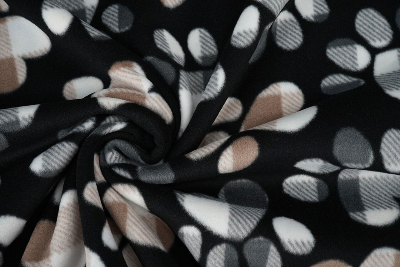 Oeko-Tex® Stampata Polare Hondenpoot Nero Oeko-Tex® Stampata Polare Hondenpoot Nero