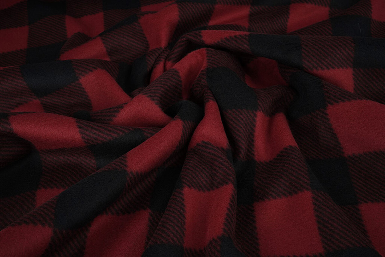 Oeko-Tex® Stampata Polare Geblokt Nero - Rosso Oeko-Tex® Stampata Polare Geblokt Nero - Rosso