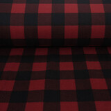 Oeko-Tex®  Stampata Polare Geblokt Nero - Rosso