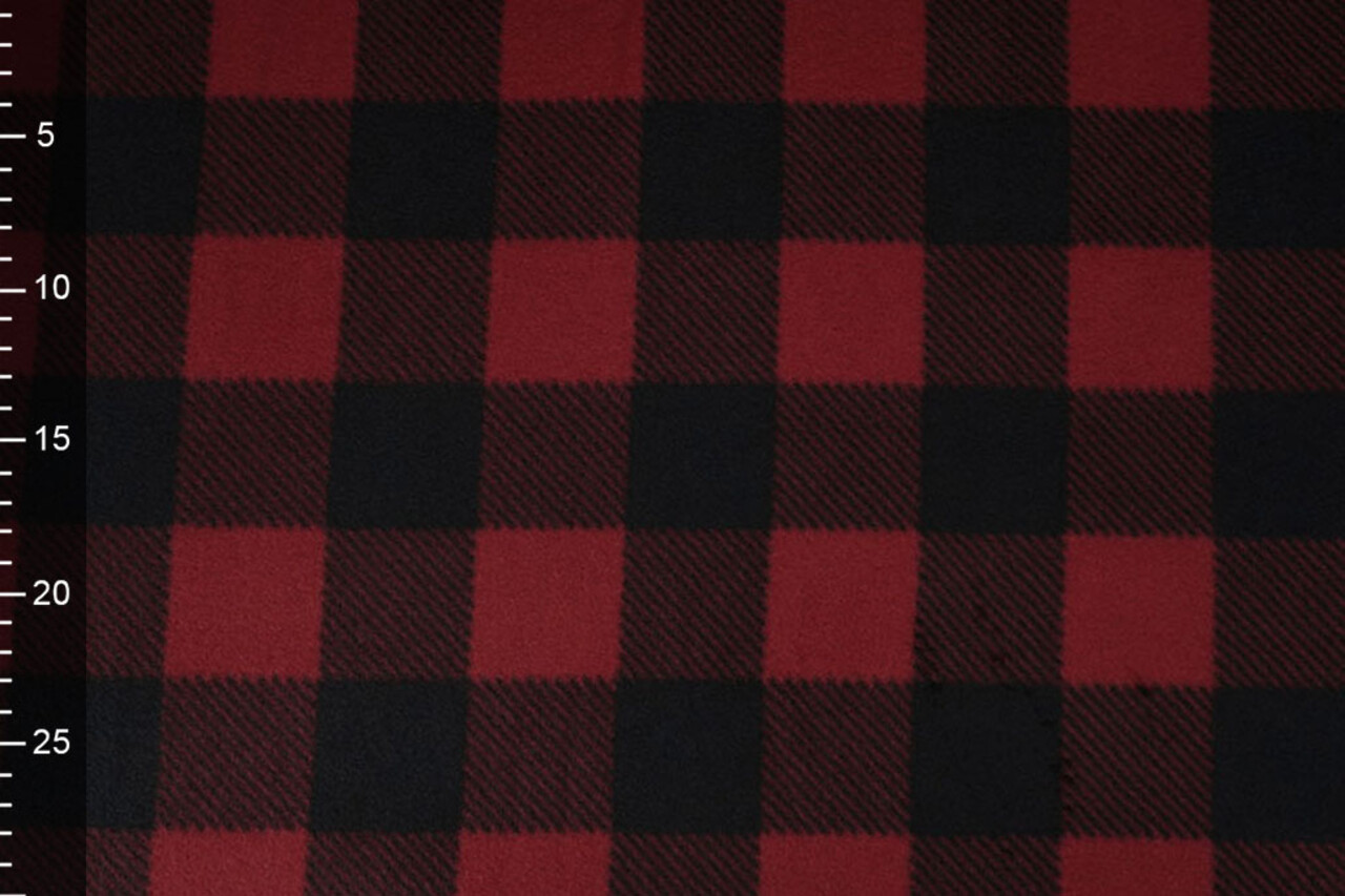 Oeko-Tex® Stampata Polare Geblokt Nero - Rosso Oeko-Tex® Stampata Polare Geblokt Nero - Rosso