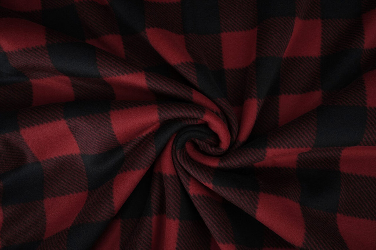 Oeko-Tex® Stampata Polare Geblokt Nero - Rosso Oeko-Tex® Stampata Polare Geblokt Nero - Rosso