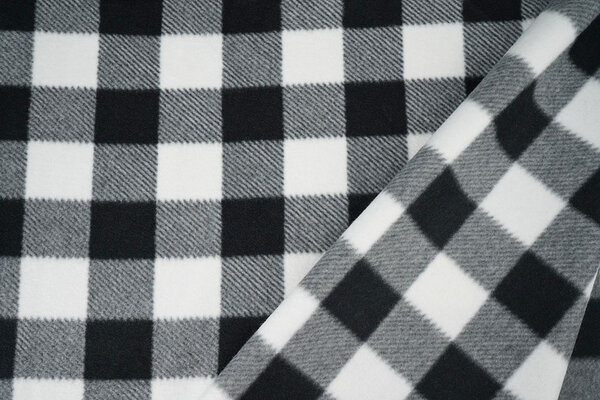 Oeko-Tex® Bedrukte Polar Geblokt Zwart - Wit Oeko-Tex® Bedrukte Polar Geblokt Zwart - Wit