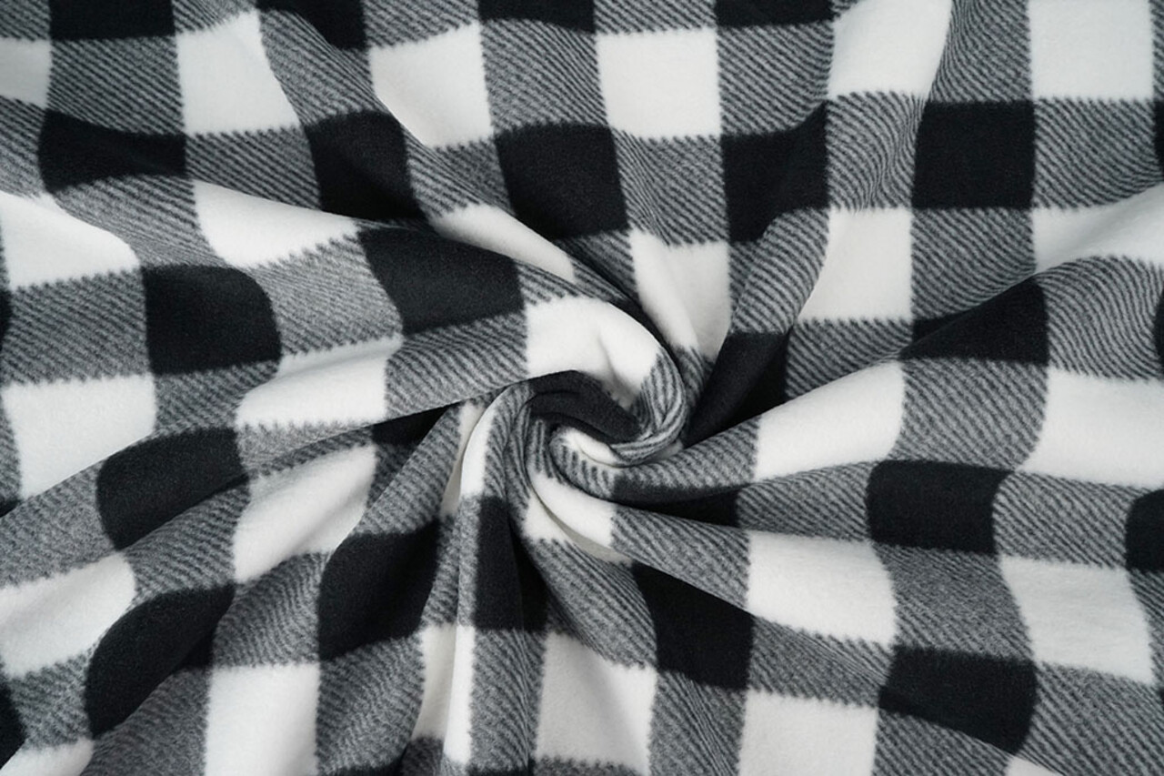 Oeko-Tex® Bedrukte Polar Geblokt Zwart - Wit Oeko-Tex® Bedrukte Polar Geblokt Zwart - Wit