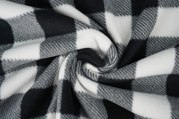 Oeko-Tex® Bedrukte Polar Geblokt Zwart - Wit Oeko-Tex® Bedrukte Polar Geblokt Zwart - Wit