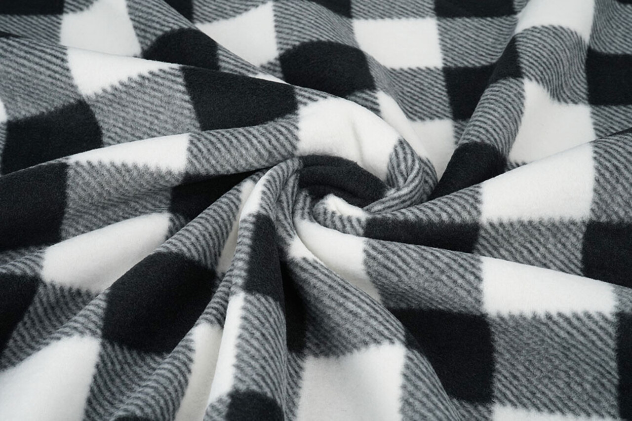Oeko-Tex® Stampata Polare Geblokt Nero - Bianco Oeko-Tex® Stampata Polare Geblokt Nero - Bianco